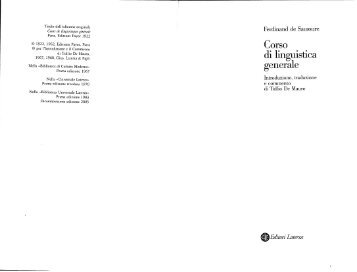 F. De Saussure, Corso di linguistica generale - SEPHIROT