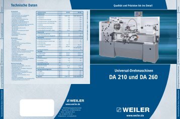 Modell DA 210 und DA 260 - Weiler Werkzeugmaschinen GmbH