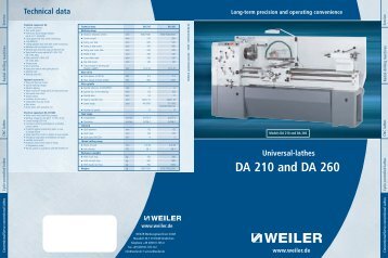 WEILER DA Series - Weiler Werkzeugmaschinen GmbH