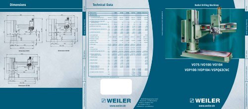 Radial Drilling Machines - Weiler Werkzeugmaschinen GmbH