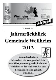 Jahresrückblick 2012 - Gemeinde Weilheim / Baden