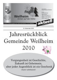 Jahresrückblick 2010 - Gemeinde Weilheim / Baden