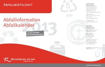Abfallinformation 2013 (PDF-Datei, 7,26 MB) - Wasserburg am Inn!
