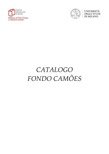 CATALOGO FONDO CAMÕES