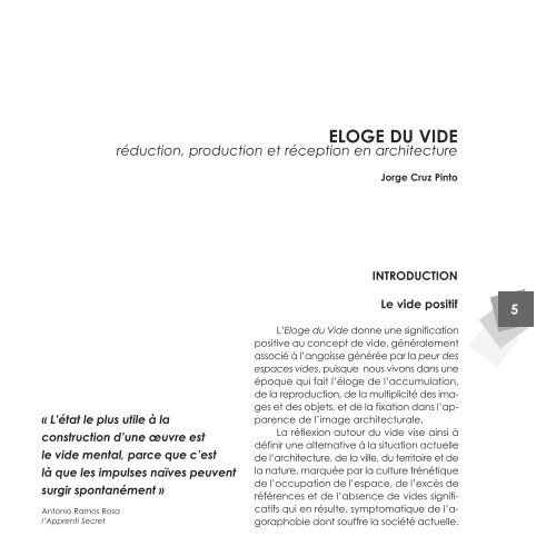 ELOGE DU VIDE - Le Carré Bleu