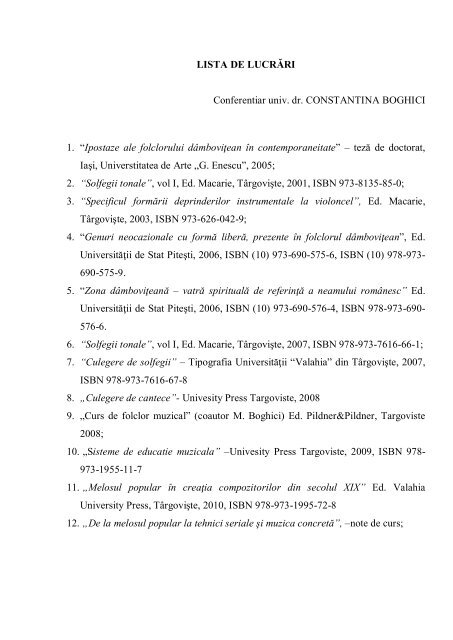 files/Publicatii C. Boghici.pdf - Universitatea Valahia din Targoviste
