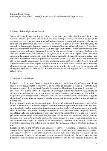 Pierluigi Basso Fossali – Partiture per vuoti filmici - semioticaviva