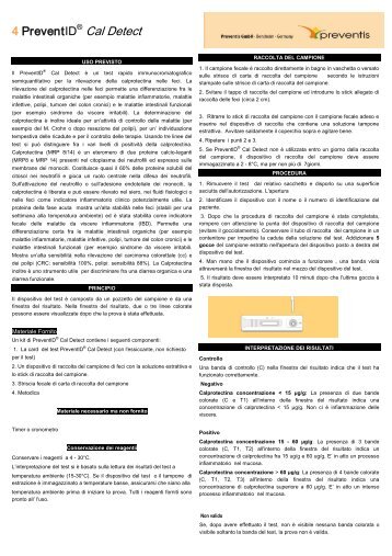 Calprotectina fecale Data Sheet - Meridian Healthcare S.R.L.