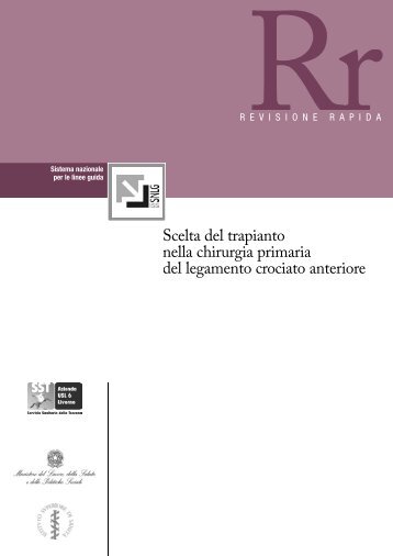 Scelta del trapianto nella chirurgia primaria del legamento crociato ...