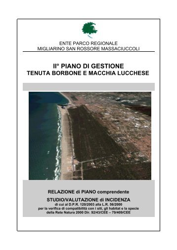 II° PIANO DI GESTIONE - Parco Migliarino San Rossore Massaciuccoli