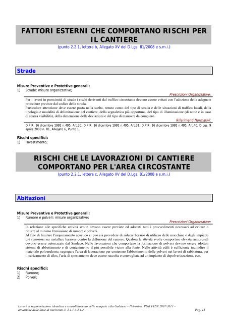 Piano di Sicurezza e Coordinamento - Maniace