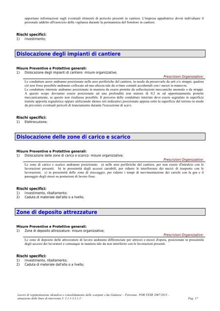 Piano di Sicurezza e Coordinamento - Maniace