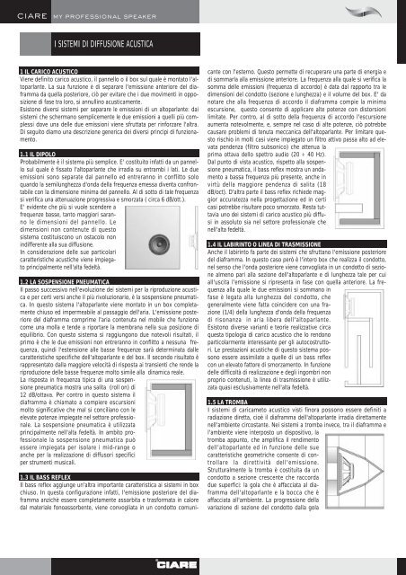 I sistemi di diffusione acustica - Ciare