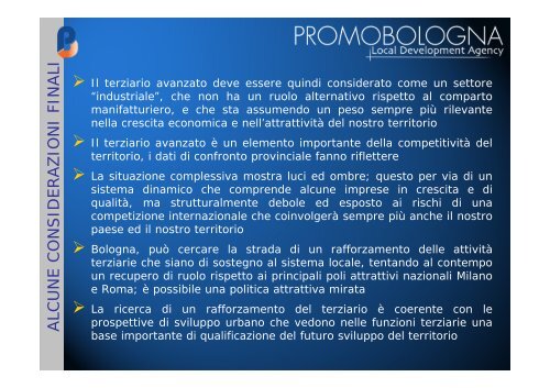Terziario Avanzato, uno sguardo al sistema - Bologna - PromoBologna