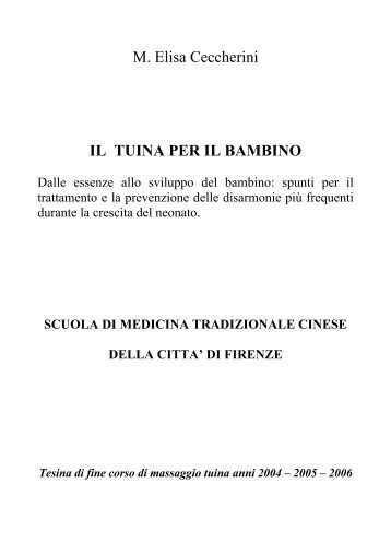 il tuina per il bambino - Scuola di Agopuntura Tradizionale