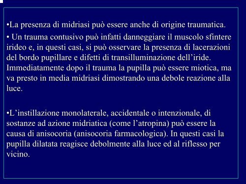 Anomalie pupillari e della accomodazione - Fondazione "GB Bietti"