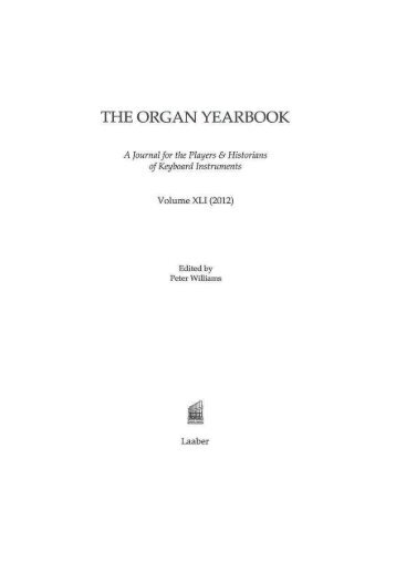 THE ORGAN YEARBOOK - Patrizio Barbieri