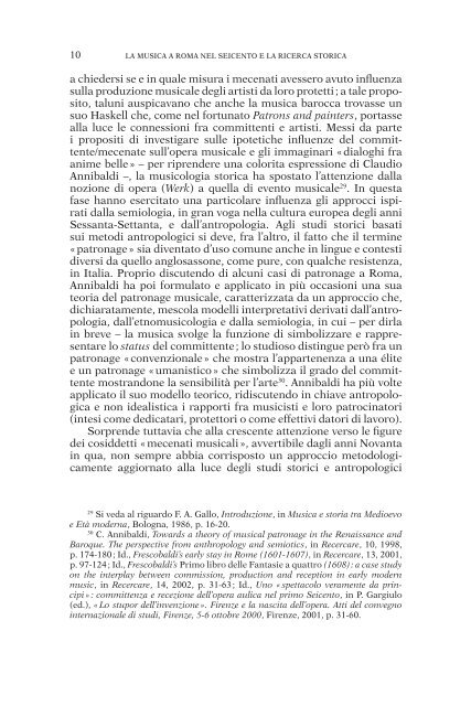 la musica a roma nel seicento e la ricerca storica - École française ...