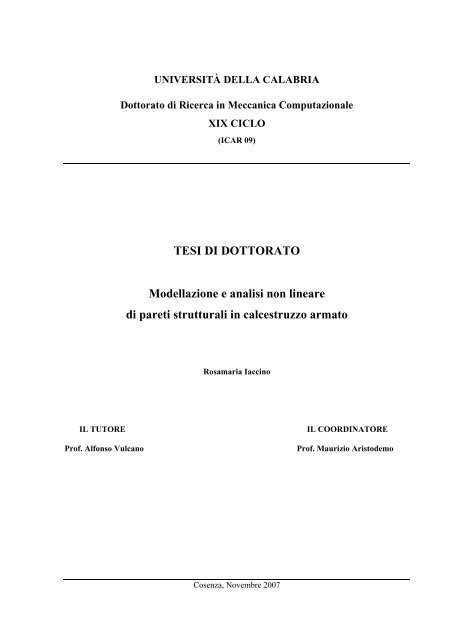 TESI DI DOTTORATO Modellazione e analisi non lineare - LabMec ...