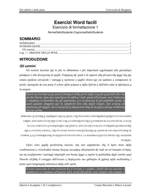 sommario word download sommario word download
