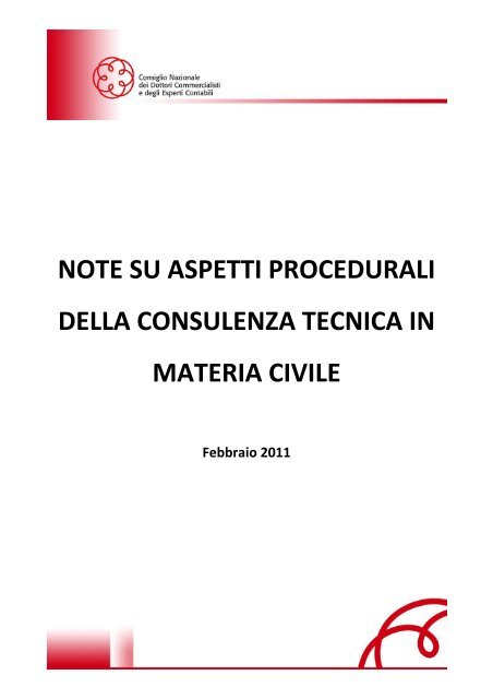 note su aspetti procedurali della consulenza tecnica in - CNDCEC