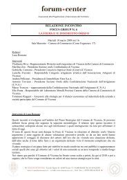 RELAZIONE INCONTRO FOCUS GROUP N. 6 LA FIERA E IL DISTRETTO ORAFO ...
