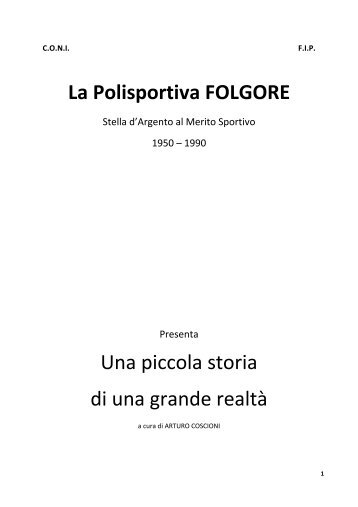 una piccola storia di una grande realta - Polisportiva Folgore