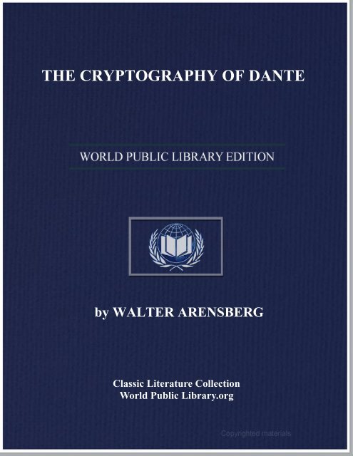 Sani Leva Xxx - THE CRYPTOGRAPHY OF DANTE - World eBook Library