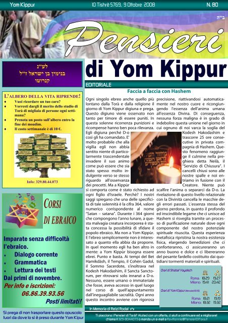80-Yom Kippur - Pensieri di Torà