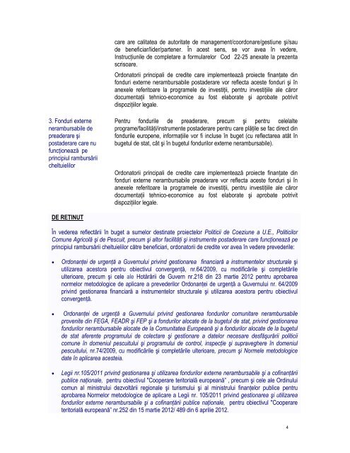 Scrisoare cadru 2013 - Ministerul Finanţelor Publice