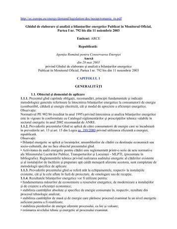 Ghidul de elaborare şi analiză a bilanţurilor energetice Publicat în ...