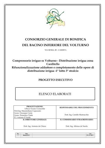 Estratto degli Elaborati di Progetto - Consorzio Generale di Bonifica ...