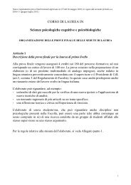 Regolamento prove finali - Psicologia - Università degli Studi di ...