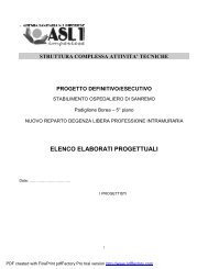 ELENCO ELABORATI PROGETTUALI - ASL n. 1 Imperiese