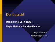 Do it quick! Update on CLSI M35A2 - SWACM