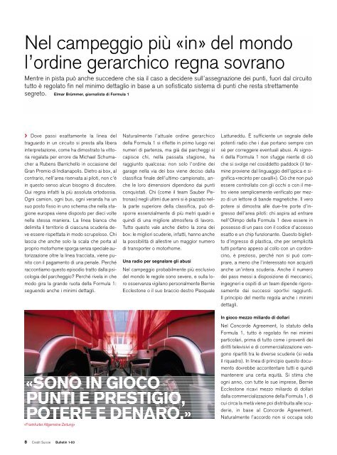 Formula 1 - Credit Suisse eMagazine