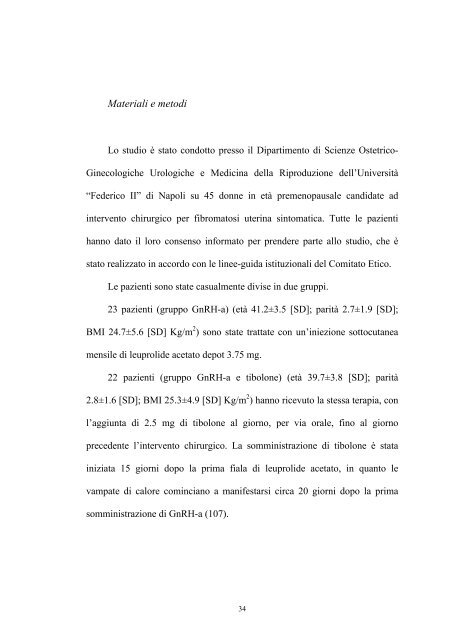 Terapia prechirurgica della fibromatosi uterina - FedOA - Università ...