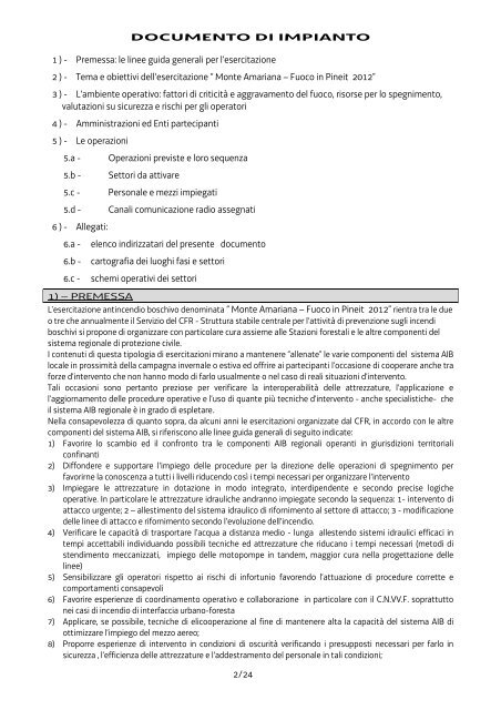 documento impianto Amariana2012 - Protezione Civile