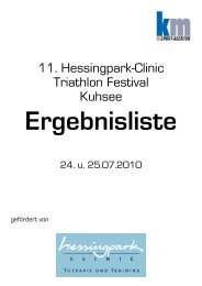 Ergebnisliste - km Sport-Agentur