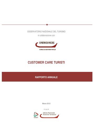 customer care turisti - ONT Osservatorio nazionale del Turismo