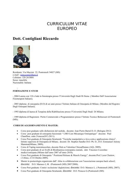 curriculum - Riccardo Contigliani