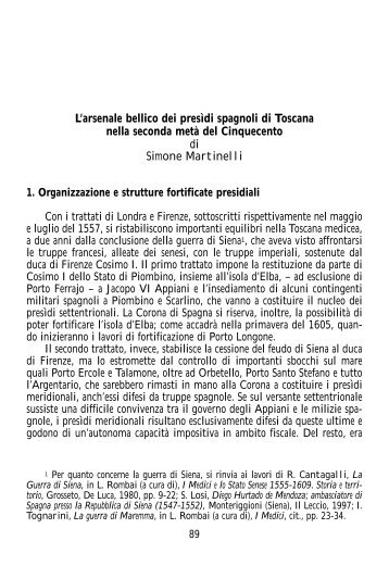 L'arsenale bellico dei presìdi spagnoli di Toscana ... - Delpt.unina.it