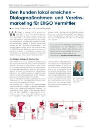 Dialogmaßnahmen und Vereins- marketing für ERGO Vermittler
