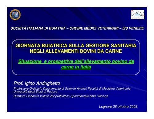 Prof. Igino Andrighetto - Società Italiana di Buiatria