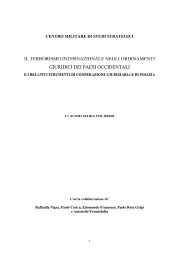 Il terrorismo internazionale negli ordinamenti giuridici dei ... - CeSDiS