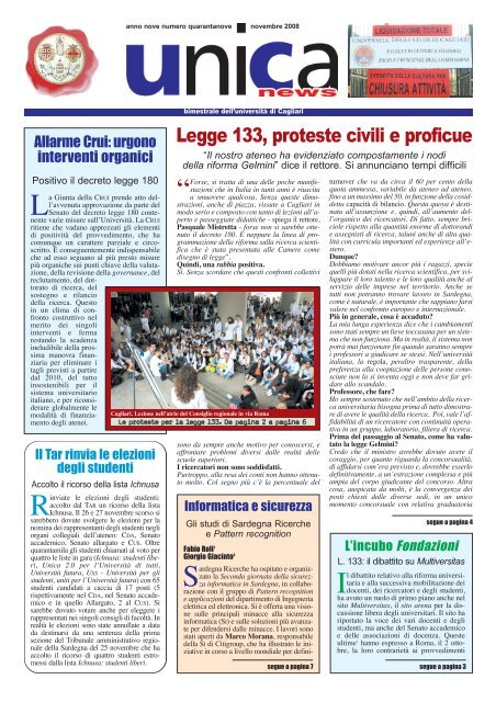 numero quarantanove - Università degli studi di Cagliari.