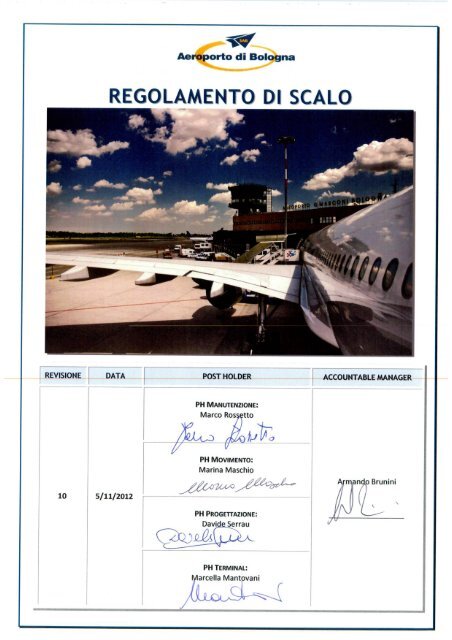 regolamento di scalo - Aeroporto di Bologna