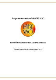 Programma elettorale PAESE VIVO - Comune di Nembro