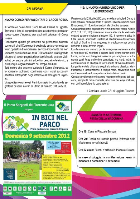 Numero 7/8 Luglio-Agosto 2012 - Comune di Uggiate-Trevano