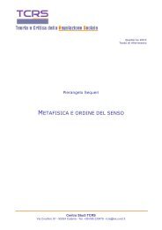 Pierangelo Sequeri Metafisica e ordine del senso